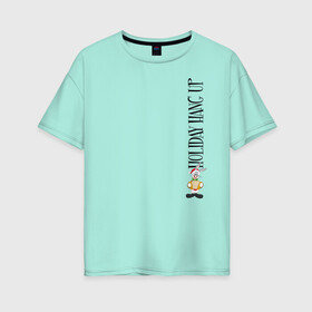 Женская футболка хлопок Oversize с принтом Holiday hang up в Новосибирске, 100% хлопок | свободный крой, круглый ворот, спущенный рукав, длина до линии бедер
 | bunny | looney | tunes | vdzajul | багз | бани | банни