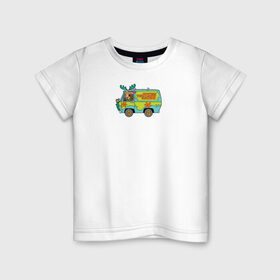 Детская футболка хлопок с принтом Deck everuthing в Новосибирске, 100% хлопок | круглый вырез горловины, полуприлегающий силуэт, длина до линии бедер | 005850 | scooby doo | shaggy | vdkotan | велма | дафна | скуби | скуби ду | шэгги