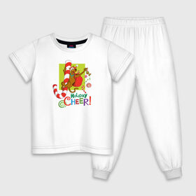 Детская пижама хлопок с принтом Holiday cheer в Новосибирске, 100% хлопок |  брюки и футболка прямого кроя, без карманов, на брюках мягкая резинка на поясе и по низу штанин
 | Тематика изображения на принте: 005850 | scooby doo | shaggy | vdkotan | велма | дафна | скуби | скуби ду | шэгги