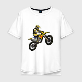 Мужская футболка хлопок Oversize с принтом Suzuki (+спина) в Новосибирске, 100% хлопок | свободный крой, круглый ворот, “спинка” длиннее передней части | Тематика изображения на принте: bike | moto | motorcycle | sport | suzuki | байк | мото | мотоциклы | спорт | сузуки