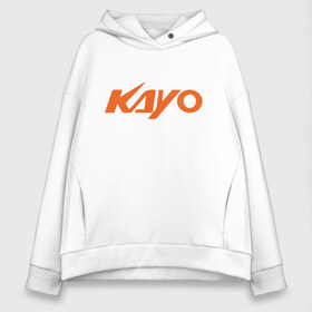 Женское худи Oversize хлопок с принтом KAYO LOGO (Z) в Новосибирске, френч-терри — 70% хлопок, 30% полиэстер. Мягкий теплый начес внутри —100% хлопок | боковые карманы, эластичные манжеты и нижняя кромка, капюшон на магнитной кнопке | kayo | moto | motorcycle | sport | байк | кайо | мото | мотоциклы | спорт