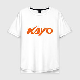 Мужская футболка хлопок Oversize с принтом KAYO LOGO (Z) в Новосибирске, 100% хлопок | свободный крой, круглый ворот, “спинка” длиннее передней части | kayo | moto | motorcycle | sport | байк | кайо | мото | мотоциклы | спорт