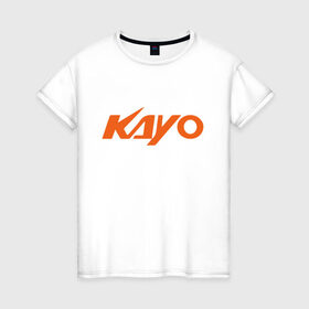 Женская футболка хлопок с принтом KAYO LOGO (Z) в Новосибирске, 100% хлопок | прямой крой, круглый вырез горловины, длина до линии бедер, слегка спущенное плечо | kayo | moto | motorcycle | sport | байк | кайо | мото | мотоциклы | спорт