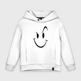 Детское худи Oversize хлопок с принтом Smile в Новосибирске, френч-терри — 70% хлопок, 30% полиэстер. Мягкий теплый начес внутри —100% хлопок | боковые карманы, эластичные манжеты и нижняя кромка, капюшон на магнитной кнопке | smile | бровь | смайл | смайлик | улыбка | ухмылка