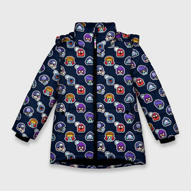 Зимняя куртка для девочек 3D с принтом EMOJI Brawl Stars MONOGRAM в Новосибирске, ткань верха — 100% полиэстер; подклад — 100% полиэстер, утеплитель — 100% полиэстер. | длина ниже бедра, удлиненная спинка, воротник стойка и отстегивающийся капюшон. Есть боковые карманы с листочкой на кнопках, утяжки по низу изделия и внутренний карман на молнии. 

Предусмотрены светоотражающий принт на спинке, радужный светоотражающий элемент на пуллере молнии и на резинке для утяжки. | brawl stars | emoji | fashion | game | hip hop | мода | уличная мода | хип хоп | эмоджи