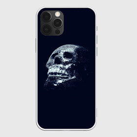 Чехол для iPhone 12 Pro Max с принтом Череп в Новосибирске, Силикон |  | Тематика изображения на принте: skull | глазницы | квадратики | синий | скелет | череп | черепушка