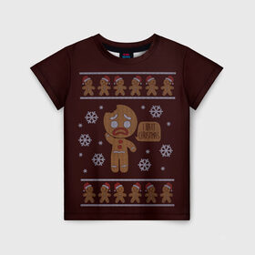 Детская футболка 3D с принтом I Hate Christmas в Новосибирске, 100% гипоаллергенный полиэфир | прямой крой, круглый вырез горловины, длина до линии бедер, чуть спущенное плечо, ткань немного тянется | Тематика изображения на принте: 