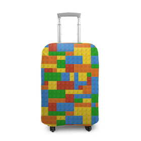 Чехол для чемодана 3D с принтом Конструктор в Новосибирске, 86% полиэфир, 14% спандекс | двустороннее нанесение принта, прорези для ручек и колес | детская | игрушки | игры | конструктор | необычная | оригинальная | прикольная | разноцветная | стиль | тетрис | цветная