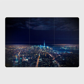 Магнитный плакат 3Х2 с принтом Ночной город в Новосибирске, Полимерный материал с магнитным слоем | 6 деталей размером 9*9 см | city | new york city | город | ночь | нью йорк