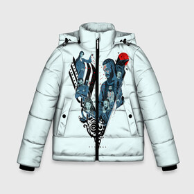 Зимняя куртка для мальчиков 3D с принтом Викинги в Новосибирске, ткань верха — 100% полиэстер; подклад — 100% полиэстер, утеплитель — 100% полиэстер | длина ниже бедра, удлиненная спинка, воротник стойка и отстегивающийся капюшон. Есть боковые карманы с листочкой на кнопках, утяжки по низу изделия и внутренний карман на молнии. 

Предусмотрены светоотражающий принт на спинке, радужный светоотражающий элемент на пуллере молнии и на резинке для утяжки | ragnar | serial | vikings | викинги | кельтское | рагнар | сериал