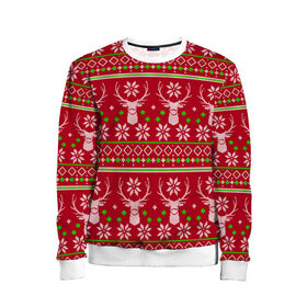 Детский свитшот 3D с принтом Viral sweater в Новосибирске, 100% полиэстер | свободная посадка, прямой крой, мягкая тканевая резинка на рукавах и понизу свитшота | deer | happy new year | new year | santa | защитный экран | корона | коронавирус | новогодний свитер | новый год | свитер | свитер с маской | свитер с оленями