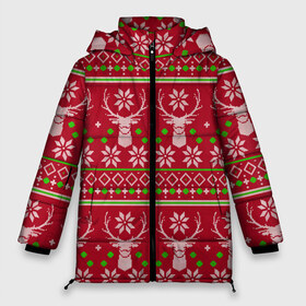 Женская зимняя куртка 3D с принтом Viral sweater в Новосибирске, верх — 100% полиэстер; подкладка — 100% полиэстер; утеплитель — 100% полиэстер | длина ниже бедра, силуэт Оверсайз. Есть воротник-стойка, отстегивающийся капюшон и ветрозащитная планка. 

Боковые карманы с листочкой на кнопках и внутренний карман на молнии | deer | happy new year | new year | santa | защитный экран | корона | коронавирус | новогодний свитер | новый год | свитер | свитер с маской | свитер с оленями