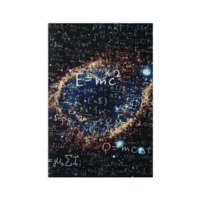 Обложка для паспорта матовая кожа с принтом Формула Вселенной в Новосибирске, натуральная матовая кожа | размер 19,3 х 13,7 см; прозрачные пластиковые крепления | Тематика изображения на принте: альберт эйнштейн | астрономия | звезды | космос | наука | небо | созвездия | теория большого взрыва | формулы | эйнштейн