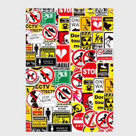 Скетчбук с принтом Запрещающие знаки в Новосибирске, 100% бумага
 | 48 листов, плотность листов — 100 г/м2, плотность картонной обложки — 250 г/м2. Листы скреплены сверху удобной пружинной спиралью | danger | sticker bombing | запрещающие знаки | опасность | прикол | стикер бомбинг | череп