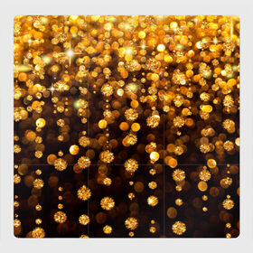 Магнитный плакат 3Х3 с принтом ЗОЛОТЫЕ БЛЕСТКИ в Новосибирске, Полимерный материал с магнитным слоем | 9 деталей размером 9*9 см | gold | pattern | rain | блестки | блестящий | дождь | звезды | золото | красиво | новый год | праздник | снежинки | текстуры