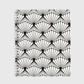 Тетрадь с принтом Бумажные фонарики в Новосибирске, 100% бумага | 48 листов, плотность листов — 60 г/м2, плотность картонной обложки — 250 г/м2. Листы скреплены сбоку удобной пружинной спиралью. Уголки страниц и обложки скругленные. Цвет линий — светло-серый
 | арт | геометрический рисунок | геометрия | китайские фонарики | китайский фонарик | китайский фонарь | линии | линия | полоса | полосы | рисунок | фонарик | фонарики | фонарь | японские фонарики