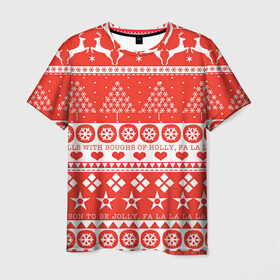Мужская футболка 3D с принтом Рождественская атмосфера в Новосибирске, 100% полиэфир | прямой крой, круглый вырез горловины, длина до линии бедер | 