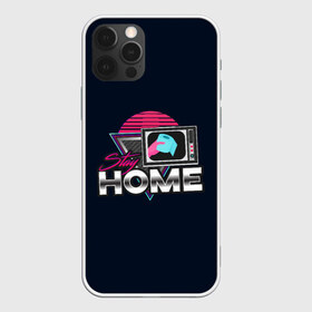 Чехол для iPhone 12 Pro Max с принтом Stay Home в Новосибирске, Силикон |  | коронавирус | мем | неон | ретро | самоизоляция | социальная дистанция | туалетная бумага