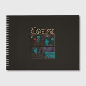 Альбом для рисования с принтом The Doors в Новосибирске, 100% бумага
 | матовая бумага, плотность 200 мг. | Тематика изображения на принте: group | jim morrison | rock | the doors | джим моррисон | зэ дорс | классика | рок | рок группа