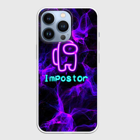 Чехол для iPhone 13 Pro с принтом Impostor NEON в Новосибирске,  |  | 2021 | among us | axegao | impostor | neon | space mafia | sus.puffballs united | амонг ас | амонг единорог | импостор | инопланетяне | инопланетянин | надпись | новогодний амонг ас | с новым годом | самозванец | среди нас | эмонг ас