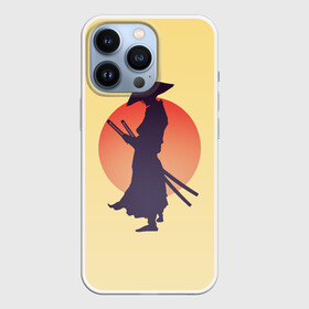 Чехол для iPhone 13 Pro с принтом Ронин в Новосибирске,  |  | bushido | japan | japanes | katana | ronin | samurai | sword | бусидо | воин | восходящее солнце | катана | кимоно | меч | мечник | рассвет | ронин | самурай | самурайский | силуэт | силуэт воина | солнце | якудза | японец