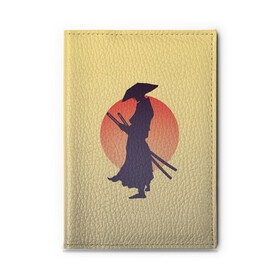 Обложка для автодокументов с принтом Ронин в Новосибирске, натуральная кожа |  размер 19,9*13 см; внутри 4 больших “конверта” для документов и один маленький отдел — туда идеально встанут права | bushido | japan | japanes | katana | ronin | samurai | sword | бусидо | воин | восходящее солнце | катана | кимоно | меч | мечник | рассвет | ронин | самурай | самурайский | силуэт | силуэт воина | солнце | якудза | японец