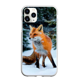 Чехол для iPhone 11 Pro Max матовый с принтом Лиса в зимнем лесу в Новосибирске, Силикон |  | Тематика изображения на принте: fox | foxy | в | животные | звери | зима | зимний | зимняя | лес | лиса | лисичка | лисы | природа | снег | снежная