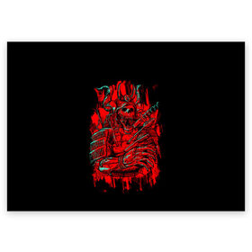 Поздравительная открытка с принтом Death Samurai в Новосибирске, 100% бумага | плотность бумаги 280 г/м2, матовая, на обратной стороне линовка и место для марки
 | Тематика изображения на принте: 2077 | art | blood | cyber | cyberpunk | dead | death | demon | japan | mask | ninja | oni | samurai | shadow | shogun | tokyo | warior | арт | воин | война | демон | катана | кибер | киберпанк | кровь | маска | мертвый | ниндзя | путь | самурай