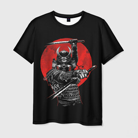 Мужская футболка 3D с принтом Samurai в Новосибирске, 100% полиэфир | прямой крой, круглый вырез горловины, длина до линии бедер | 2077 | art | blood | cyber | cyberpunk | dead | death | demon | japan | mask | ninja | oni | samurai | shadow | shogun | tokyo | warior | арт | воин | война | демон | катана | кибер | киберпанк | кровь | маска | мертвый | ниндзя | путь | самурай