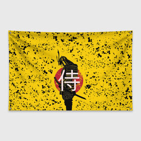 Флаг-баннер с принтом ? (Самурай) в Новосибирске, 100% полиэстер | размер 67 х 109 см, плотность ткани — 95 г/м2; по краям флага есть четыре люверса для крепления | katana | no heaven for samurai | red sun | samurai | samurai lettering | samurai print | samurai sweats | samurai t shirt | sun | катана | красное солнце | надпись самурай | нет рая для самурая | принт самурай | самурай | солнце | толстовка самурай | футб