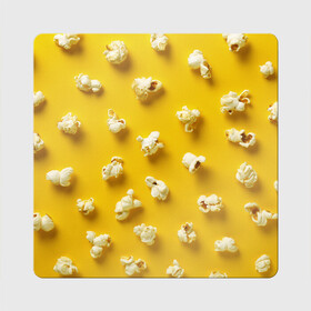Магнит виниловый Квадрат с принтом Попкорн в Новосибирске, полимерный материал с магнитным слоем | размер 9*9 см, закругленные углы | Тематика изображения на принте: popcorn | воздушная | еда | кино | кинотеатр | кукуруза | кушать | попкорн | сладкий | соленый | сырный | хрустящий