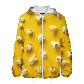 Мужская куртка 3D с принтом Попкорн в Новосибирске, ткань верха — 100% полиэстер, подклад — флис | прямой крой, подол и капюшон оформлены резинкой с фиксаторами, два кармана без застежек по бокам, один большой потайной карман на груди. Карман на груди застегивается на липучку | Тематика изображения на принте: popcorn | воздушная | еда | кино | кинотеатр | кукуруза | кушать | попкорн | сладкий | соленый | сырный | хрустящий