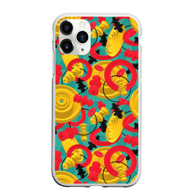 Чехол для iPhone 11 Pro матовый с принтом Круглые 3д фигуры в Новосибирске, Силикон |  | 3д | диски | круги | модный | паттерн | символы | узор | фигуры | цвет | шахматы | яркий