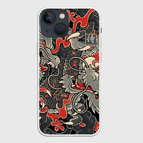 Чехол для iPhone 13 mini с принтом Самурай (Якудза, драконы) в Новосибирске,  |  | буси | воины рыцари | драконы | сабурау | самурай | якудза