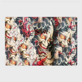 Магнитный плакат 3Х2 с принтом Самурай в Новосибирске, Полимерный материал с магнитным слоем | 6 деталей размером 9*9 см | Тематика изображения на принте: буси | воины рыцари | драконы | сабурау | самурай | якудза