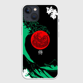 Чехол для iPhone 13 с принтом Japanese style в Новосибирске,  |  | ninja | samurai | больгая волна | дракон | иероглиф | ниндзя | природа | самурай | япония | японское искусство