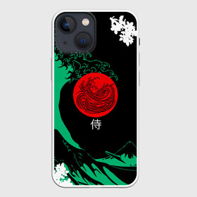 Чехол для iPhone 13 mini с принтом Japanese style в Новосибирске,  |  | ninja | samurai | больгая волна | дракон | иероглиф | ниндзя | природа | самурай | япония | японское искусство