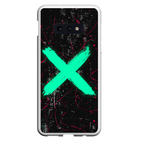 Чехол для Samsung S10E с принтом Silence в Новосибирске, Силикон | Область печати: задняя сторона чехла, без боковых панелей | Тематика изображения на принте: гранж | граффити | крест | неон | стритарт | тишина | футуристика