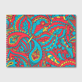 Альбом для рисования с принтом Цветочный Узор в Новосибирске, 100% бумага
 | матовая бумага, плотность 200 мг. | paisley | бабочка | бута | индия | ориентальный | орнамент | цветы