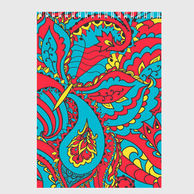 Скетчбук с принтом Цветочный Узор в Новосибирске, 100% бумага
 | 48 листов, плотность листов — 100 г/м2, плотность картонной обложки — 250 г/м2. Листы скреплены сверху удобной пружинной спиралью | paisley | бабочка | бута | индия | ориентальный | орнамент | цветы