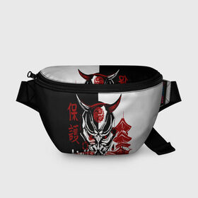 Поясная сумка 3D с принтом Самурай Samurai в Новосибирске, 100% полиэстер | плотная ткань, ремень с регулируемой длиной, внутри несколько карманов для мелочей, основное отделение и карман с обратной стороны сумки застегиваются на молнию | cyberpunk 2077 | ninja | samurai | киберпанк | маска самурая | путь война | самурай | сёгун | семь самураев | токио | чёрный самурай | японский самурай