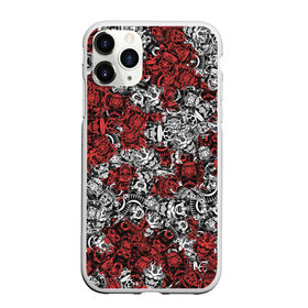 Чехол для iPhone 11 Pro матовый с принтом Красные и Белые самураи в Новосибирске, Силикон |  | bushido | samurai | белый | бусидо | воин | демон | красный | маска | паттерн | самурай | сёгун | япония