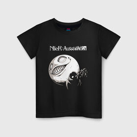 Детская футболка хлопок с принтом NIER AUTOMATA в Новосибирске, 100% хлопок | круглый вырез горловины, полуприлегающий силуэт, длина до линии бедер | 2b nier automata | actipon | anime | nier automata | rpg | yorha. | аниме | ниер автомата