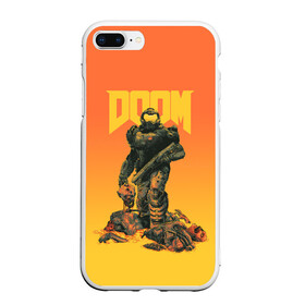 Чехол для iPhone 7Plus/8 Plus матовый с принтом Doom в Новосибирске, Силикон | Область печати: задняя сторона чехла, без боковых панелей | doom | doom eternal | fps | game | games | hell | shooter | shotgun | ад | дробовик | дум | думгай | игра | игры