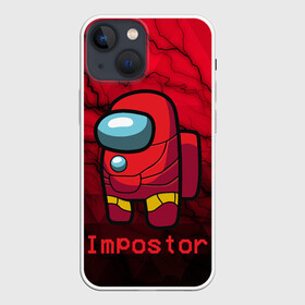 Чехол для iPhone 13 mini с принтом Among Us Game. в Новосибирске,  |  | among us | impostor | there is impostor among us | амонг ус | игра | мем | предатель | предатель среди нас | самозванец | среди нас