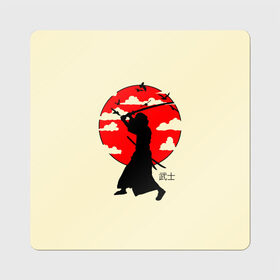 Магнит виниловый Квадрат с принтом Japan samurai в Новосибирске, полимерный материал с магнитным слоем | размер 9*9 см, закругленные углы | Тематика изображения на принте: boy | japan style | japanese aesthetics | ninja | samurai | воин | иероглифы | катана | красная луна | меч | ниндзя | рыцарь | самурай | солдат | харакири | черный самурай | япония | японская анимация | японская эстетика