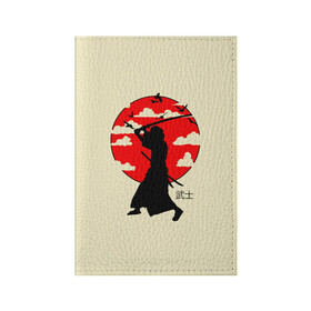 Обложка для паспорта матовая кожа с принтом Japan samurai в Новосибирске, натуральная матовая кожа | размер 19,3 х 13,7 см; прозрачные пластиковые крепления | Тематика изображения на принте: boy | japan style | japanese aesthetics | ninja | samurai | воин | иероглифы | катана | красная луна | меч | ниндзя | рыцарь | самурай | солдат | харакири | черный самурай | япония | японская анимация | японская эстетика