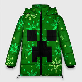 Женская зимняя куртка 3D с принтом ЗИМНИЙ MINECRAFT в Новосибирске, верх — 100% полиэстер; подкладка — 100% полиэстер; утеплитель — 100% полиэстер | длина ниже бедра, силуэт Оверсайз. Есть воротник-стойка, отстегивающийся капюшон и ветрозащитная планка. 

Боковые карманы с листочкой на кнопках и внутренний карман на молнии | christmas | creeper | game | minecraft | new year | snow | winter | зима | крипер | майнкрафт | мороз | новый год | рождество | снег | снежинки