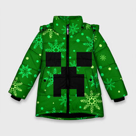 Зимняя куртка для девочек 3D с принтом ЗИМНИЙ MINECRAFT в Новосибирске, ткань верха — 100% полиэстер; подклад — 100% полиэстер, утеплитель — 100% полиэстер. | длина ниже бедра, удлиненная спинка, воротник стойка и отстегивающийся капюшон. Есть боковые карманы с листочкой на кнопках, утяжки по низу изделия и внутренний карман на молнии. 

Предусмотрены светоотражающий принт на спинке, радужный светоотражающий элемент на пуллере молнии и на резинке для утяжки. | christmas | creeper | game | minecraft | new year | snow | winter | зима | крипер | майнкрафт | мороз | новый год | рождество | снег | снежинки
