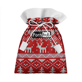 Подарочный 3D мешок с принтом Pornhub в Новосибирске, 100% полиэстер | Размер: 29*39 см | deer | fashion | horns | new year | pattern | vanguard | x mas tree | авангард | ёлка | мода | новый год | олень | рога | узор